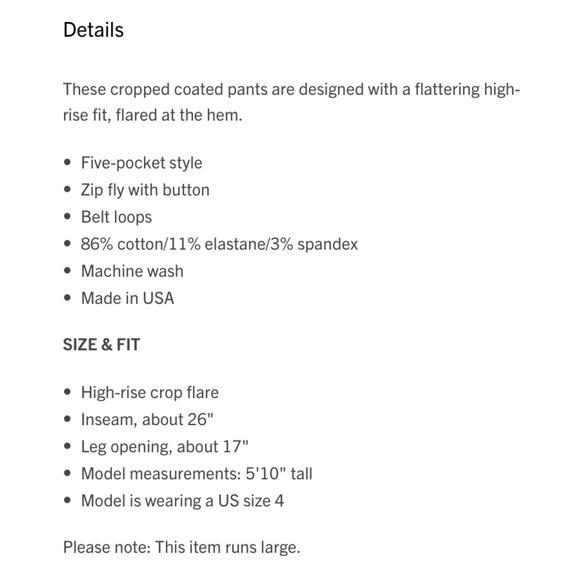 L’Agence Kendra High Rise Cropped Flare Jean Java Coated Cognac Brown 28 - Picture 5 of 11